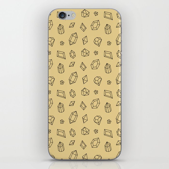 Tan and Black Gems Pattern iPhone Skin