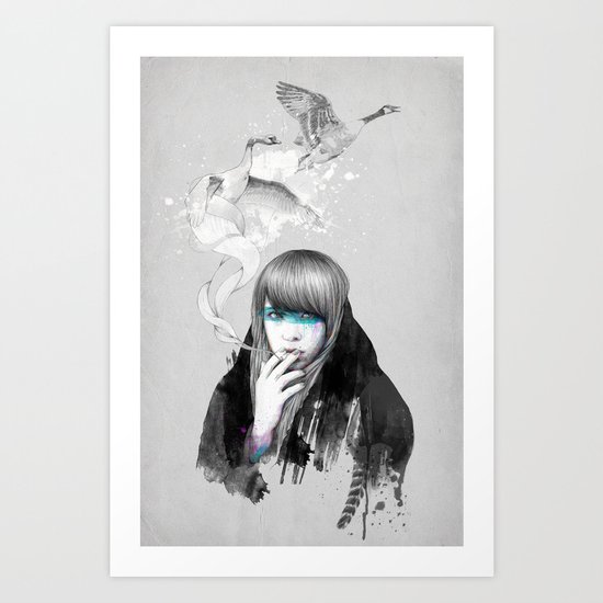 Swan Love Art Print