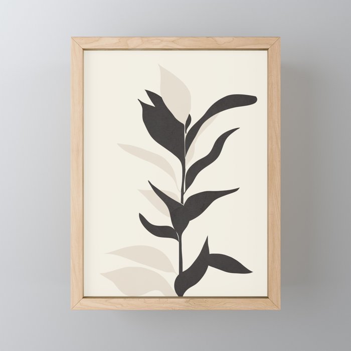 Abstract Minimal Plant Framed Mini Art Print