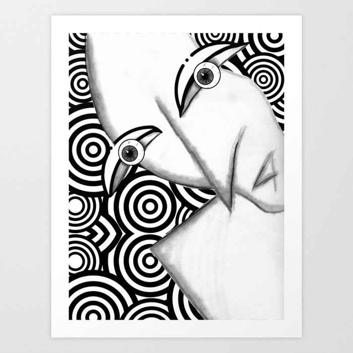 Black And White Geometric Man Art Print