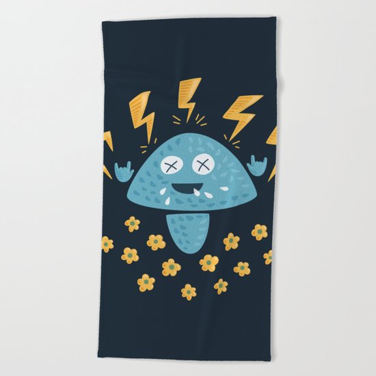 Heavy Metal Mushroom Beach Towel