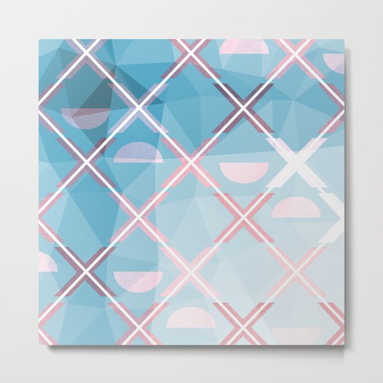 Abstract Triangulated XOX Design Metal Print
