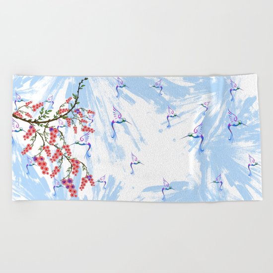 Blue bird Beach Towel