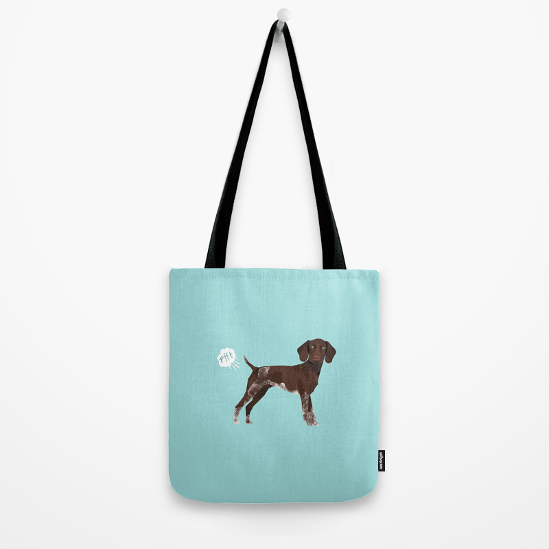 German Shorthair Pointer Funny Farting Dog Breed Gifts Tote Bag By
