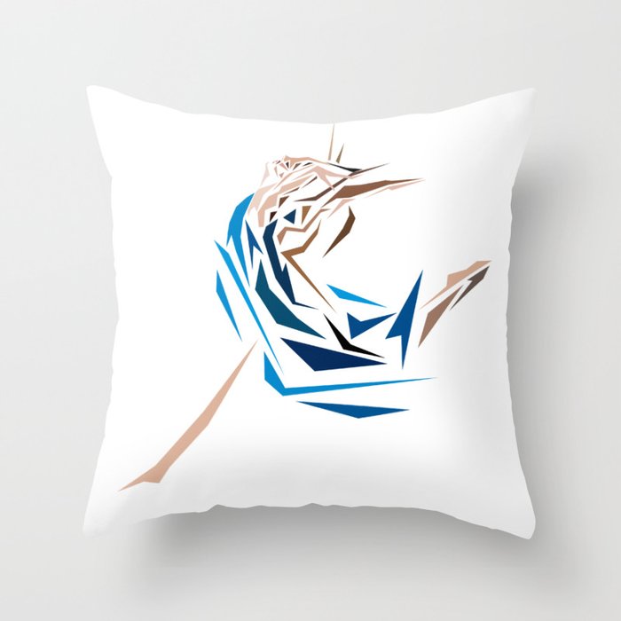 Blue Dancer Throw Pillow