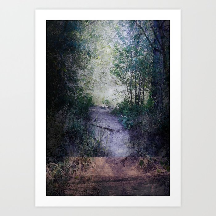 Vintage forest entrance trail Art Print