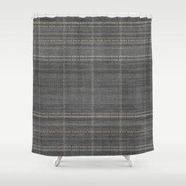 Woven Stripe in Charcoal Shower Curtain