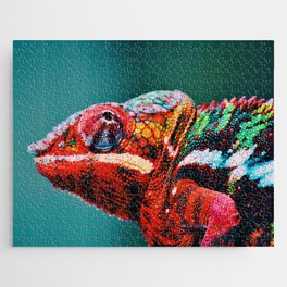 South Africa Photography - Colorful Chameleon Jigsaw Puzzle