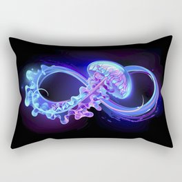 Infinity with Glowing Jellyfish Rectangular Pillow