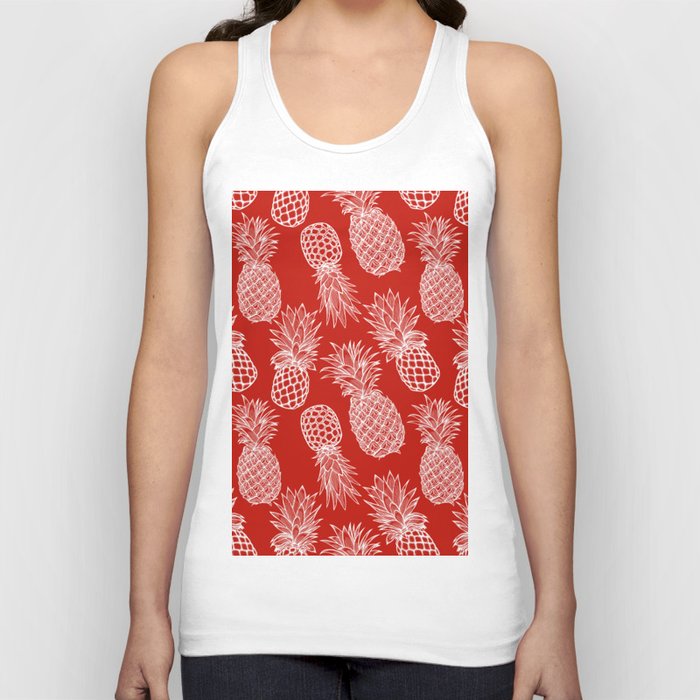 Fresh Pineapples Cherry Colored Tank Top