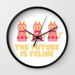 The Future Is Feline  Wall Clock