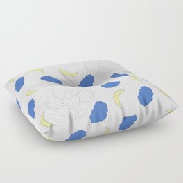 Dove With Halo Clouds and Moons Floor Pillow