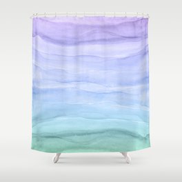 Layers Blue Ombre - Watercolor Abstract Shower Curtain