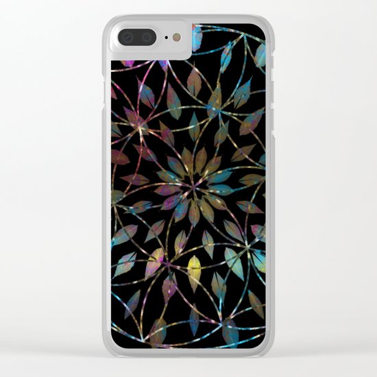 Boho Mandala Flower Splatter Clear iPhone Case