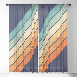 Farida - 70s Vintage Style Retro Stripes Sheer Curtain