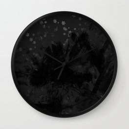 Black and Flowers Wall Clock