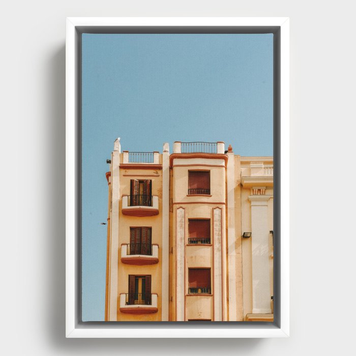 Orange building in the Old city of Malaga | Spain fine art travel photography | Art Print Framed Canvas