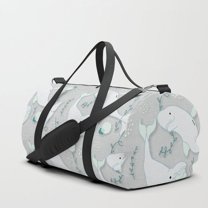Beluga Whale Grey #homedecor Duffle Bag