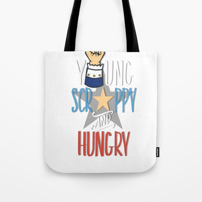 Hamilton Young Scrappy And Hungry Tote Bag By Shasmeen Society6