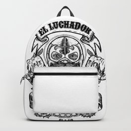 El Luchador Backpack | Digital, Mask, Mascara, Fightclub, Black And White, Barba, Graphicdesign, Mustache, Beard, Typography 