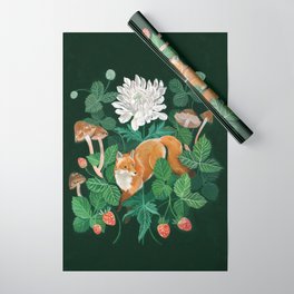 Strawberry Fox Wrapping Paper