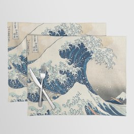 The Great Wave Off Kanagawa by Katsushika Hokusai Thirty Six Views of Mount Fuji - The Great Wave Placemat