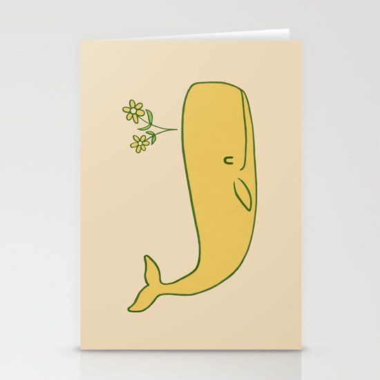 Peace Whale - colour option Stationery Cards