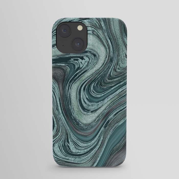 Turquoise Glamour River Mineral Marble iPhone Case