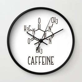 Caffeine Molecular Structure Chemistry Wall Clock
