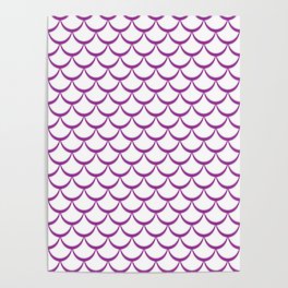 Purple and White Mermaid Scales Poster