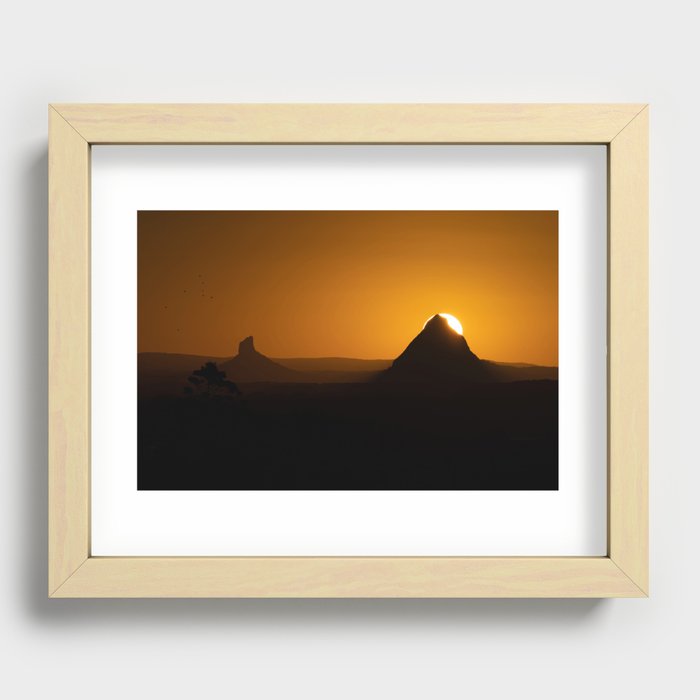 Glasshouse Mountains Recessed Framed Print