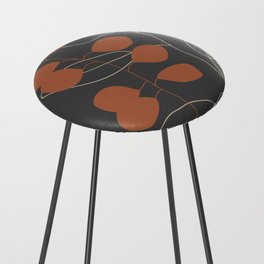 Leaf Duo, Charcoal and Terracotta Counter Stool