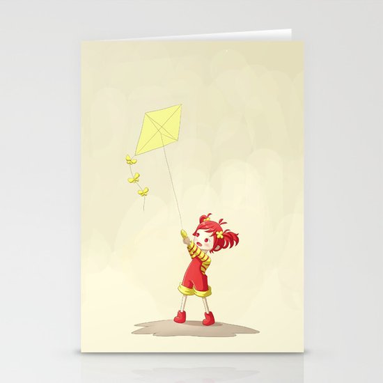 Girl with Kite Stationery Cards