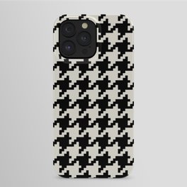 Houndstooth Black and Antique White Winter Color Seamless Pattern  iPhone Case | Retro, Plaid, Graphicdesign, Beige, Cream, Seamless, Textile, Fabric, Geometric, Clothing 