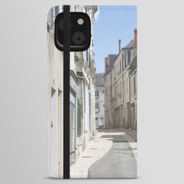 French street in medieval town of Chinon - summer travel photography iPhone Wallet Case