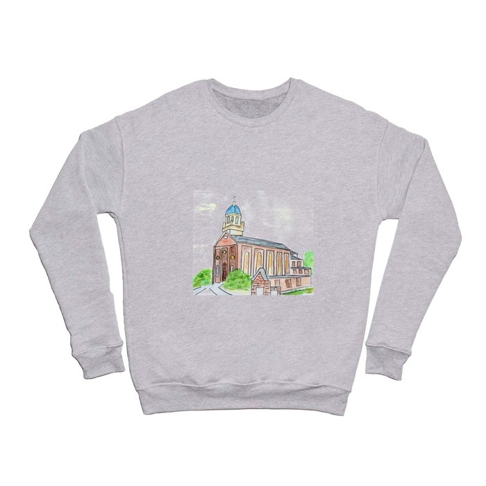 University of Dayton watercolor, UD Chapel, Dayton, OH Crewneck Sweatshirt
