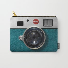 Blue Teal retro vintage camera with germany lens Tasche
