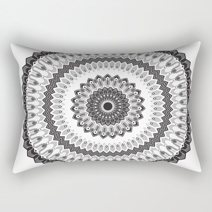 Art Deco & Navajo Fusion Inspired Mandala Rectangular Pillow