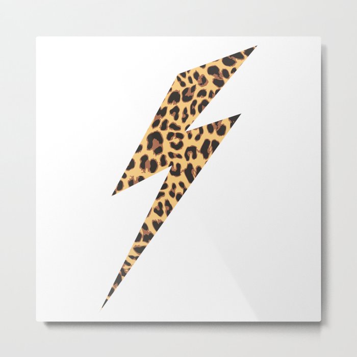 Wild Thing Leopard Lightning Bolt Metal Print