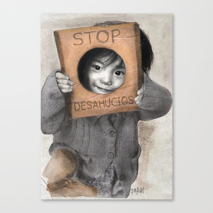 "Stop evictions" Social criticism Canvas Print