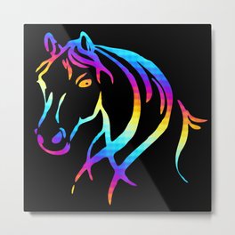 Colorful Horse Head Metal Print