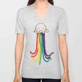 Rainbow Jellyfish V Neck T Shirt