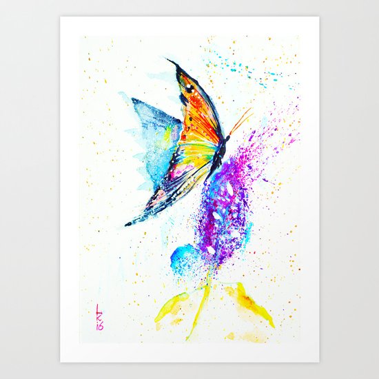 butterfly on a flower Art Print