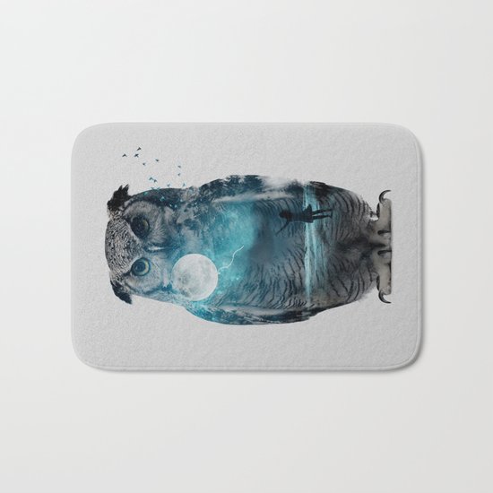 OWL / MOON BALLOON Bath Mat