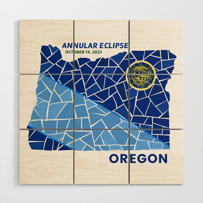 Oregon Annular Eclipse 2023 Wood Wall Art
