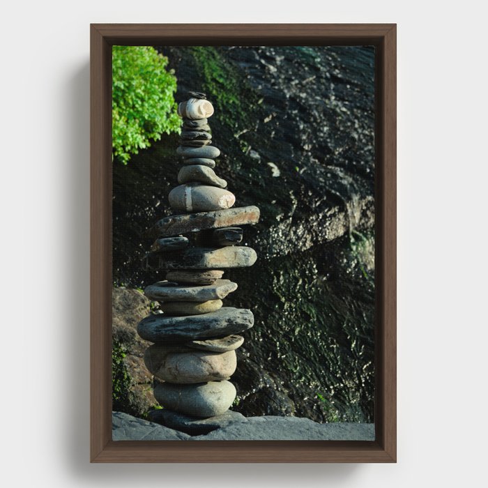 Zen Stones in Southwest Alentejo Framed Canvas
