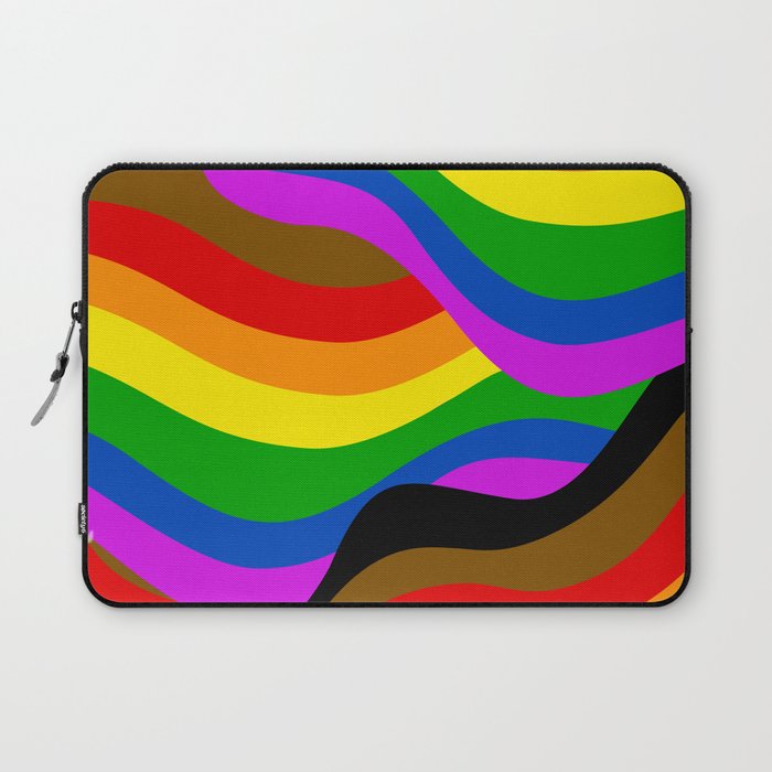 PRIDE Rainbow Flag POC Swirls Laptop Sleeve