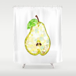 Delicious Golden Yellow Pear Fruit Art Shower Curtain