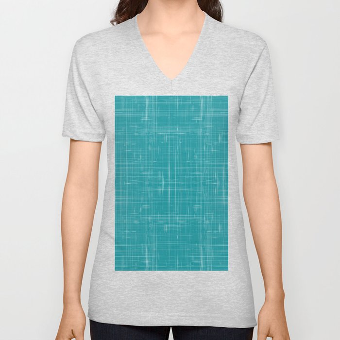 Modern Farmhouse Distressed Turquoise Blue And White V Neck T Shirt