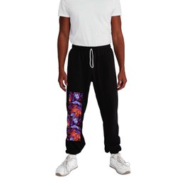 Stained Glass Purple Red Floral Sweatpants